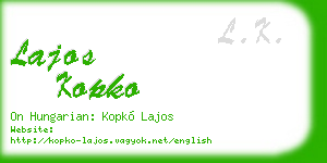 lajos kopko business card